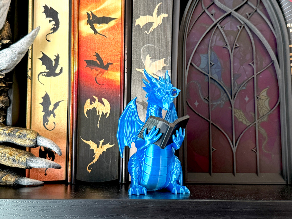 Bookish Reading Dragon Decor