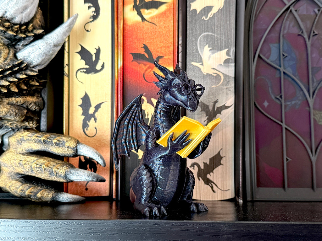 Bookish Reading Dragon Decor