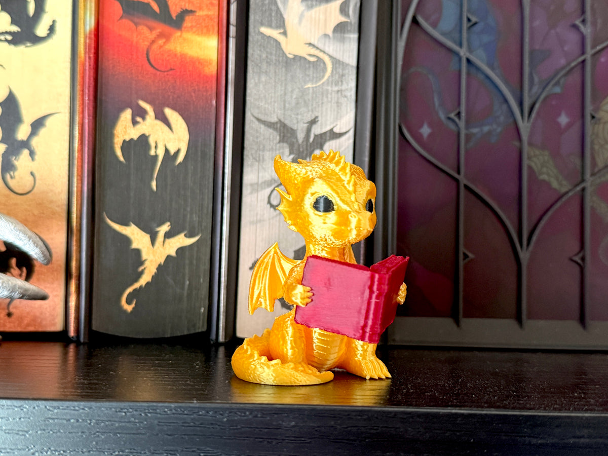 Bookish Reading Dragon Decor