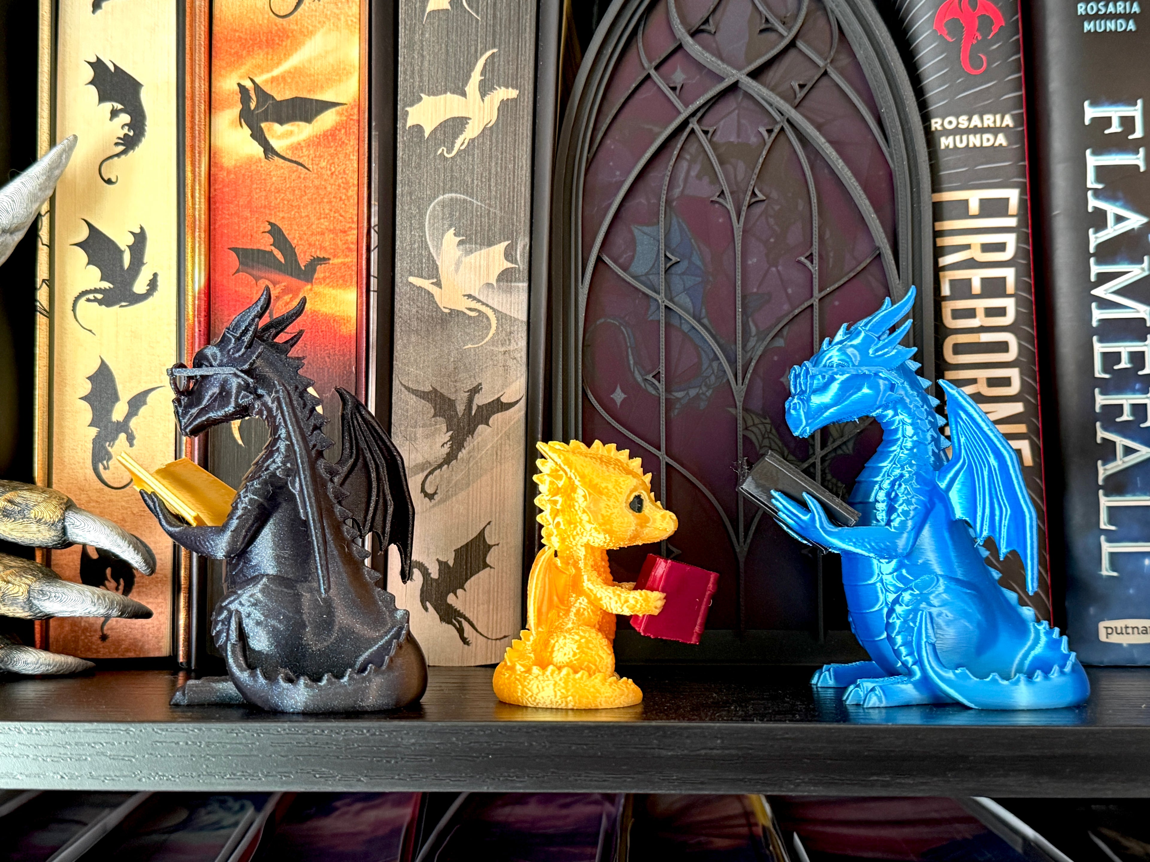 Bookish Reading Dragon Decor