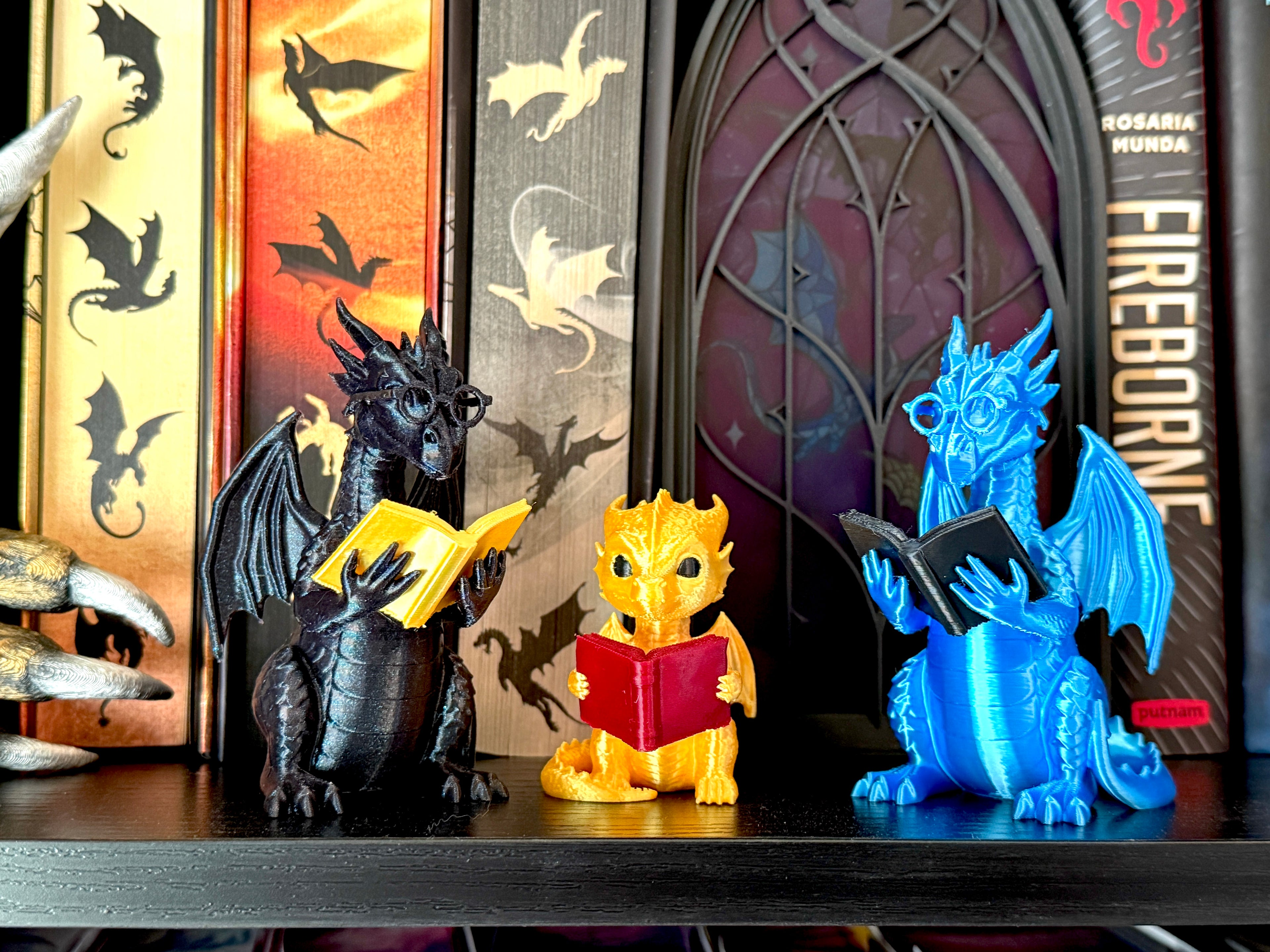 Bookish Reading Dragon Decor