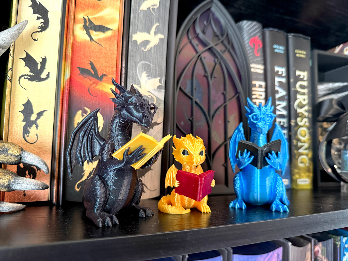 Bookish Reading Dragon Decor