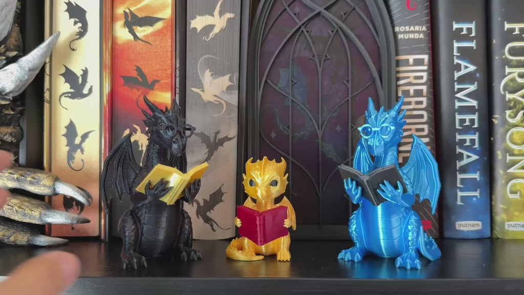 Bookish Reading Dragon Decor
